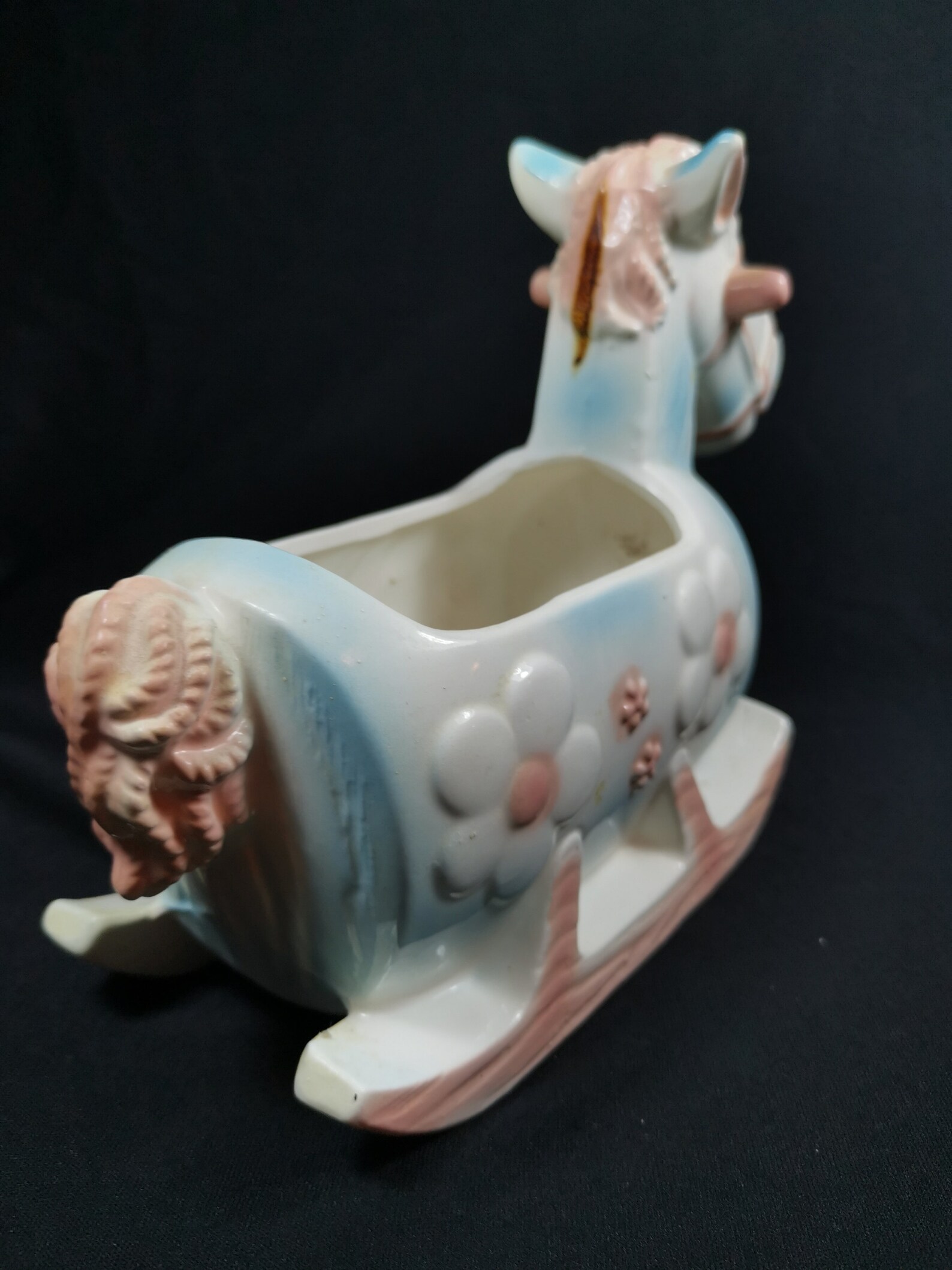Vintage Ceramic Rocking Horse Planter Plant Pot 1950's Etsy