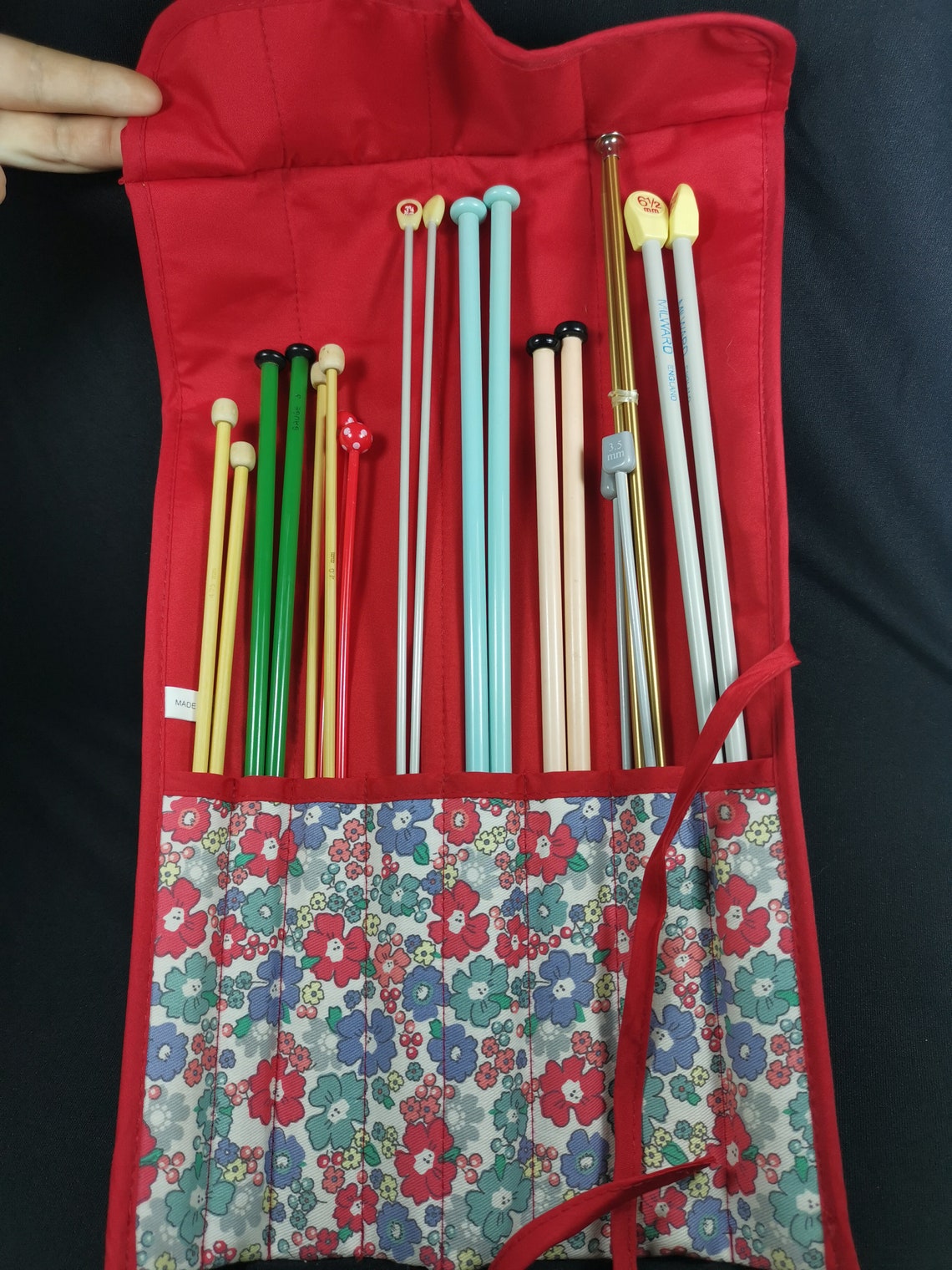 Vintage Fitted Knitting Needle Holder Roll up Case Filled With Etsy