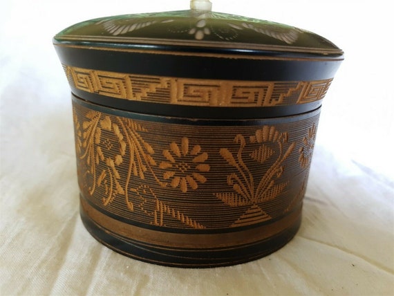 Antique Trinket or Jewelry Box or Powder Jar Scan… - image 8