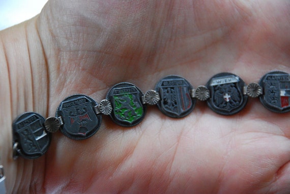 Vintage Silver Metal and Enamel German Cities Tra… - image 3