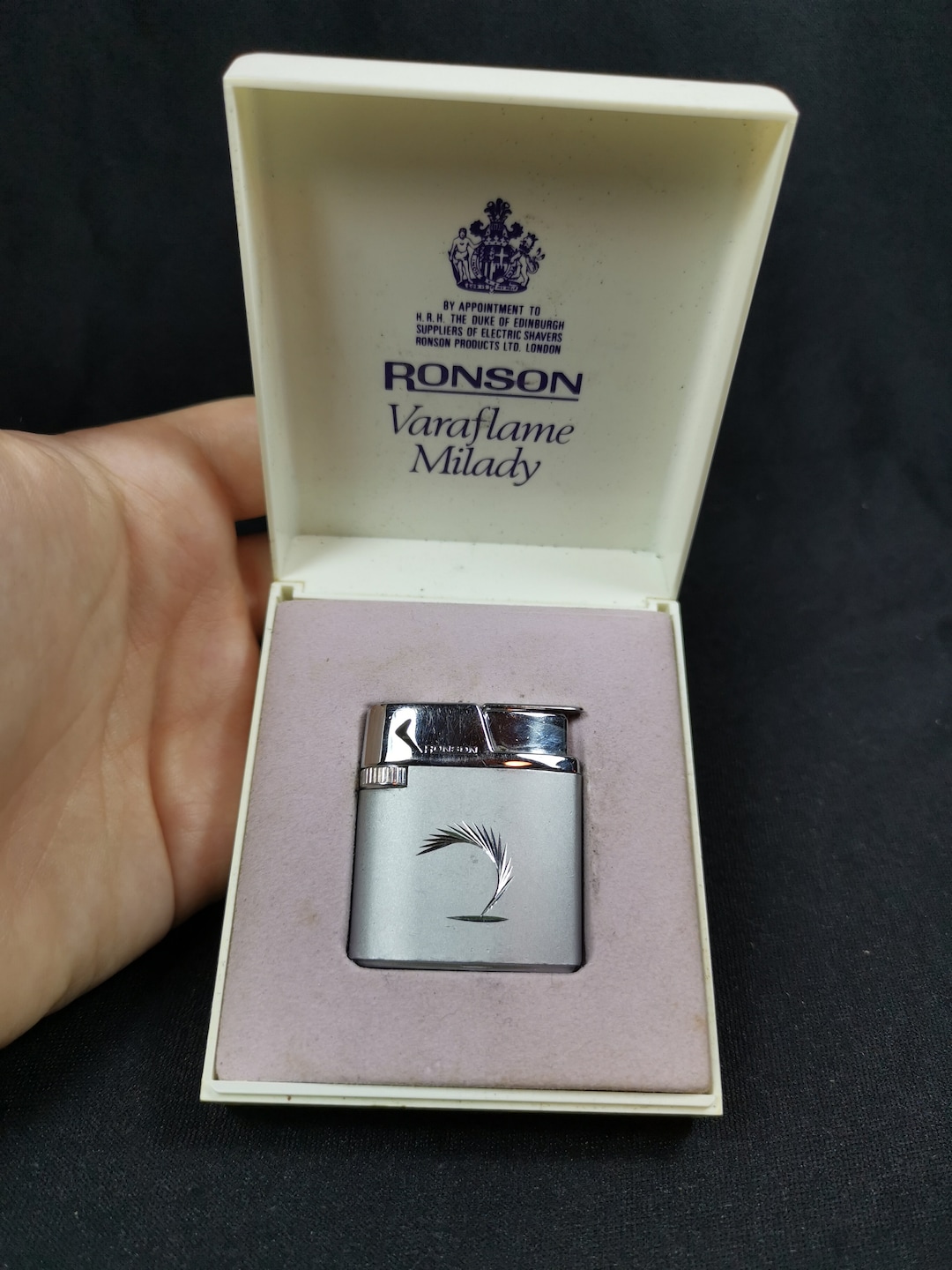 Vintage Ronson Varaflame Pocket Lighter in Original Box Mid Century ...