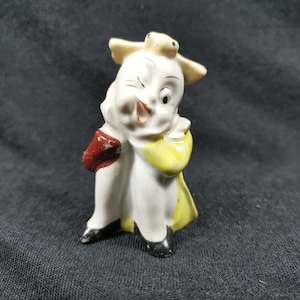 Vintage Boy Figurine Ceramic Porcelain Comical Funny Made in Japan 1930&#39;s - 1940&#39;s Asian Jester Clown