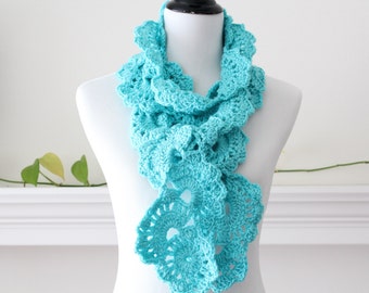 Crocheted Turquoise Scarf Neckwarmer