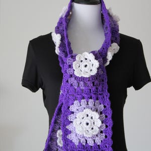 Handmade Crocheted Afghan Light Purple, Linen, Purple Scarf