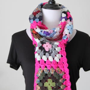 Handmade Crocheted Pink, Green, Purple color Scarf