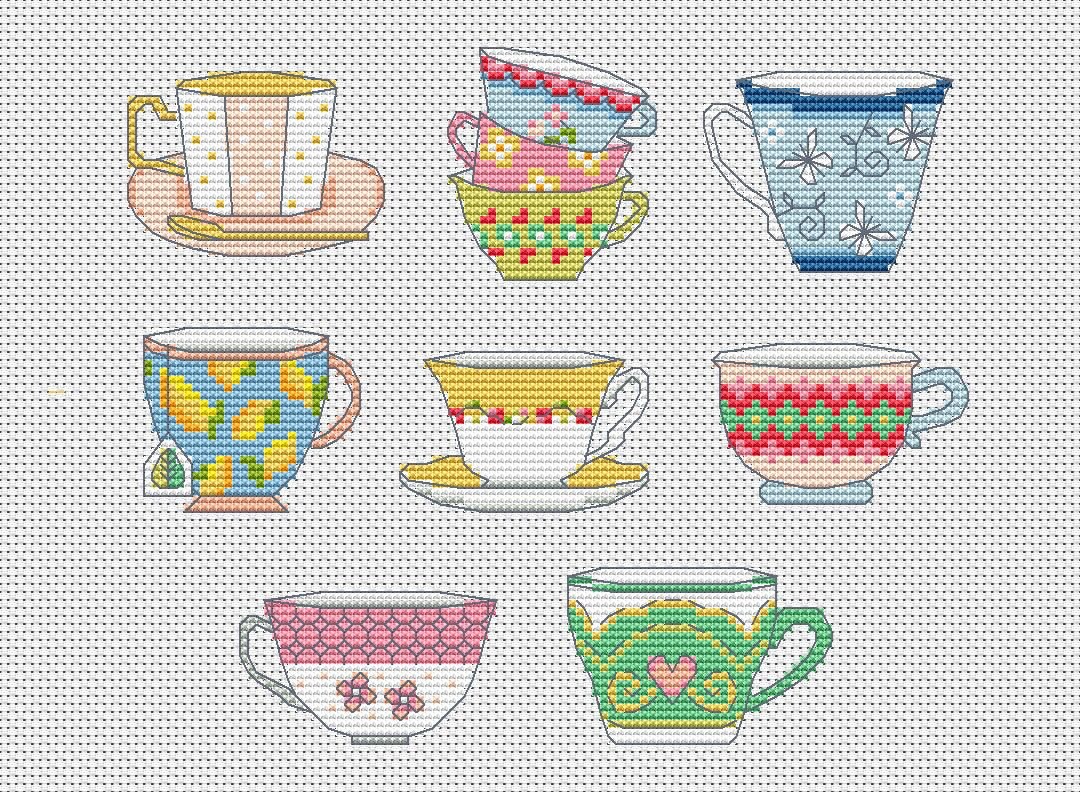 Pretty Teacups Set of Eight Plus ABC and Numbers Tea Party - Etsy UK