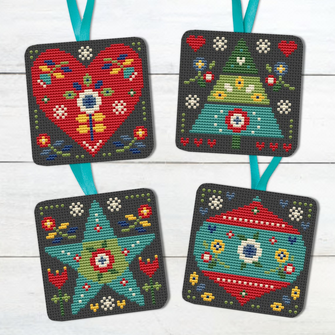 Christmas Folk Art Ornaments Festive Decorations Baubles - Etsy