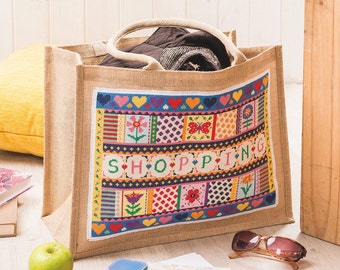 Bolsa de compras Rainbow Bright, bolsa para toda la vida, gráfico de punto de cruz, PDF - Descarga instantánea