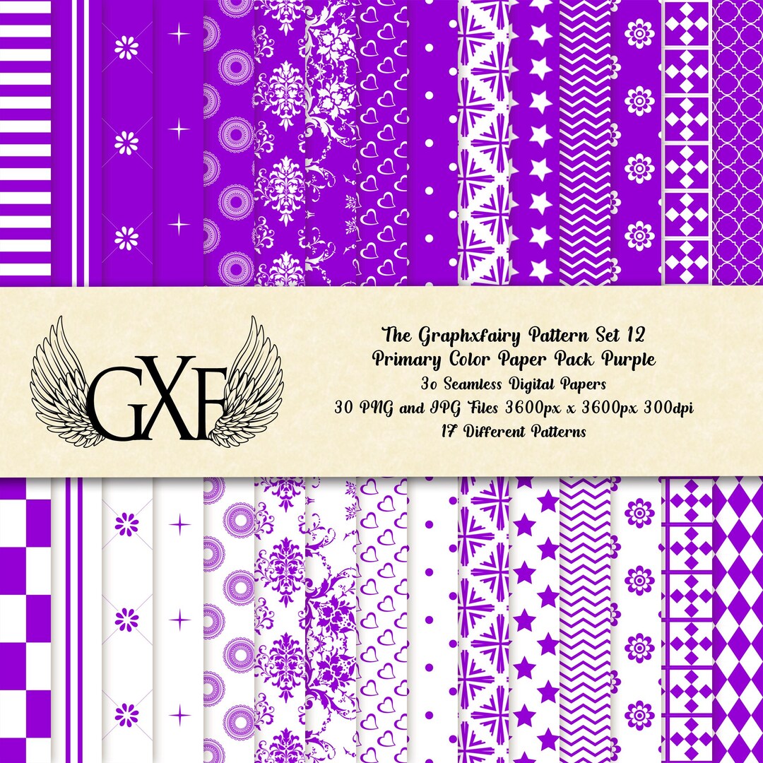 Geometric Pattern Digital Paper: Seamless Scrapbook Backgrounds ...
