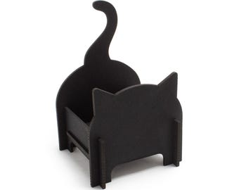 Kitty Caddy: Black Cat Desk Organizer
