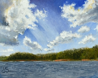 Last Summer Day, oil on panel, 5x7 inches, Original Landscape Painting