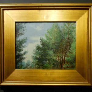 Over the Garden Fence Original Oil Painting in Wood Frame image 4