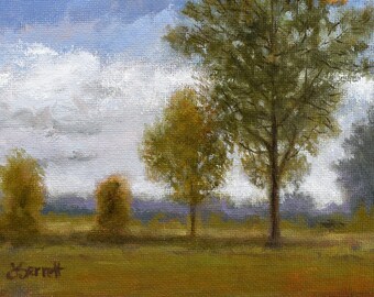 I Dream Trees_Pochade Box Painting_Original Oil Painting_Alla Prima Study_Wood Frame