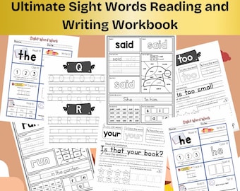 Sight Words Worksheets Bundle: Preschool, Pre-K, Kindergarten (Printable Activity Books)