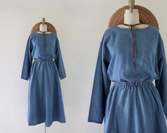 denim maxi dress - s