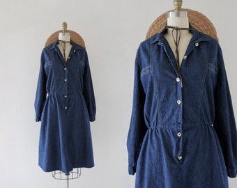 denim shirtdress - m