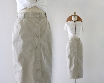button front beige skirt 26-28