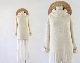 golden wool pullover sweater - l