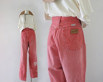 destroyed USA wrangler jeans - 30 - vintage 80s 90s womens red medium western cowgirl cowboy faded distressed denim pants