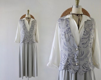 layered vest dress - m