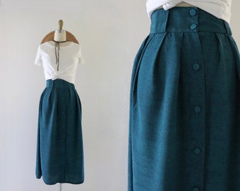 teal button skirt - 24