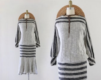 striped knit dress - m