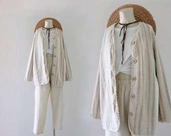 2 pc natural linen set - m