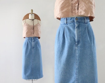 imperfect denim skirt (see details) - 33 - vintage 90s y2k womens blue jean size large skirt