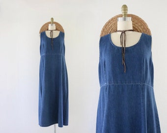 denim maxi dress - m