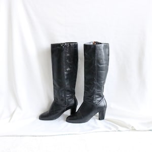 black leather boots - 7 (see details)