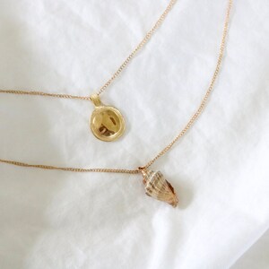 gilded pendant seashell necklace