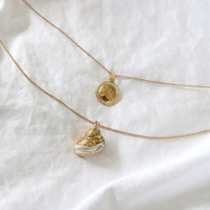 gilded pendant seashell necklace