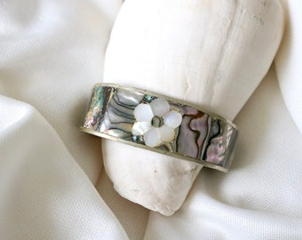 abalone + mop cuff bracelet