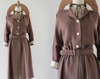 belted russet dolman dress - m