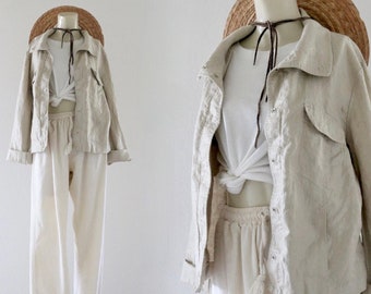 beige linen jacket - 12