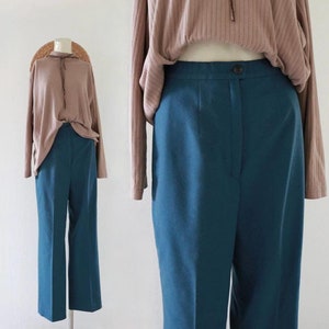nos Pendleton wool trousers - 26-28 - vintage Pendleton 90s y2k size small flat front high waist winter womens pants blue