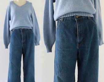 high waist crop jeans 32 - vintage 90s y2k cropped denim womens 1990s Eddie Bauer pants