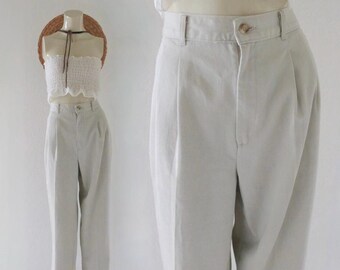 Beige Chino Pants, 90s Suit Pants, Vintage Womens Work Trousers