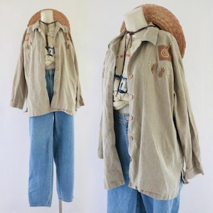 blonde stonewash shirt jacket - vintage womens