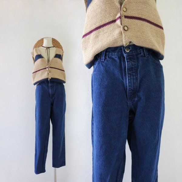 high waist usa jeans - 28 - vintage 90s y2k womens size 6 small dark blue denim high waisted casual comfortable pants