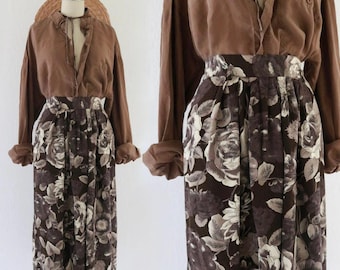 flowy brown skirt - 29 - vintage womens