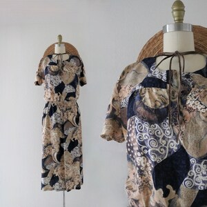 プリントマキシドレス - M