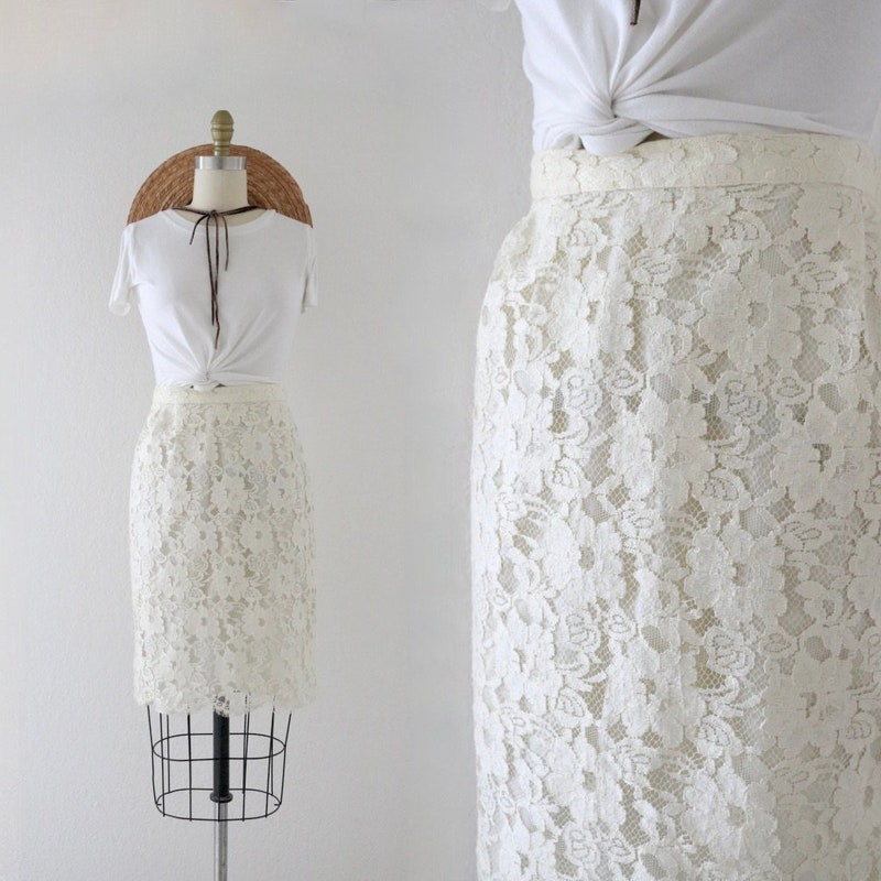 Ivory Lace Top Satin Skirt Dresses Ivory main image 0