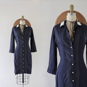 70s button front dress - m