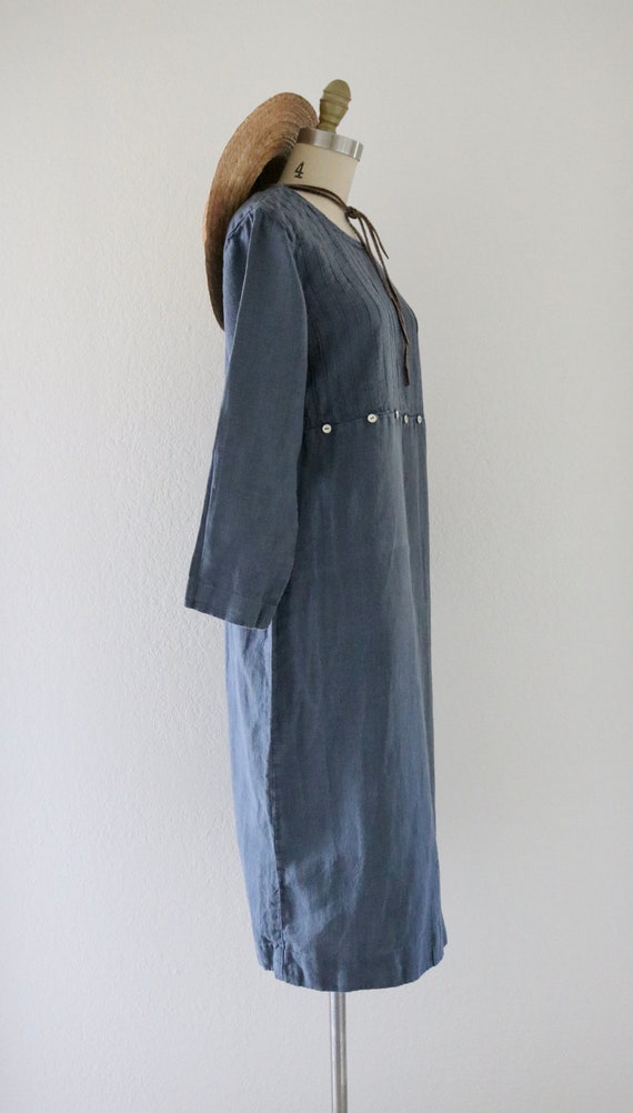 long sleeve linen dress - m - image 4