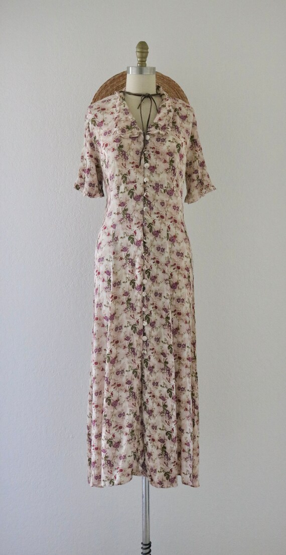 blush gauze botanical dress - m - image 2