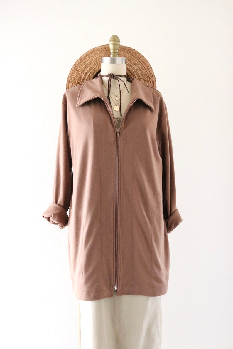 m mocha longline zip jacket