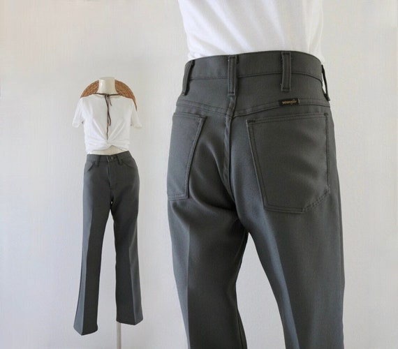 dark olive wrangler trousers - 29 - vintage 90s u… - image 1