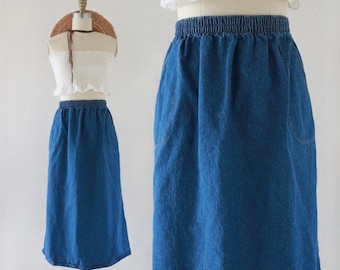 Falda vaquera elástica vintage de los años 90 para mujer, tallas 30-36