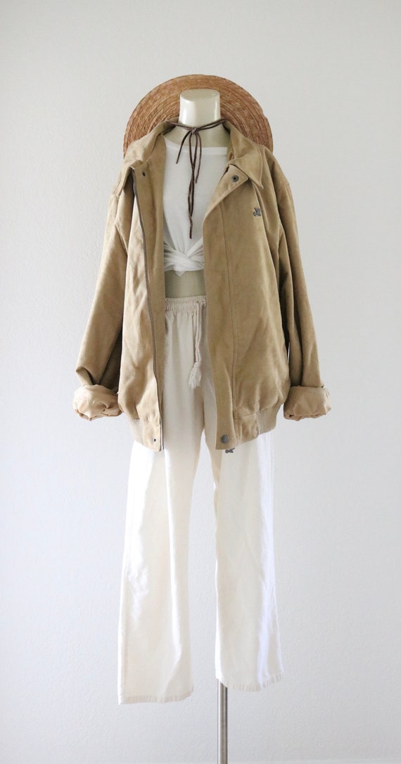 oversized suede bomber jacket - image 3